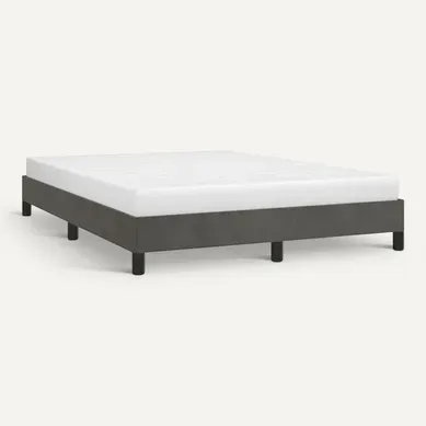 Cadre De Lit Sans Matelas Gris Foncé 140x190 Cm Velours Cadre De Lit Sans Matelas Gris Foncé 140x190 Cm Velours