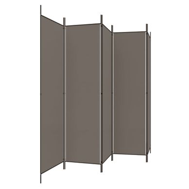 Paravent À 5 Panneaux 250x200 Cm Tissu Anthracite Pliable Avec Cadre En Fer Paravent À 5 Panneaux 250x200 Cm Tissu Anthracite Pliable Avec Cadre En Fer