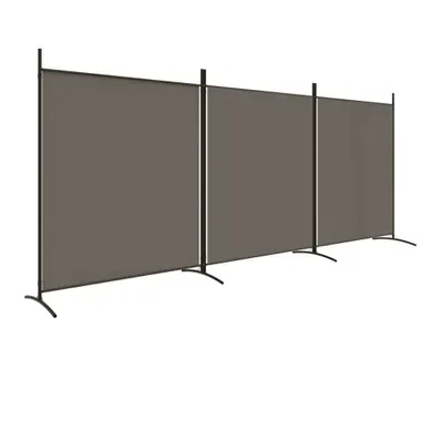 Cloison De Séparation 3 Panneaux Anthracite 525x180 Cm Tissu Cloison De Séparation 3 Panneaux Anthracite 525x180 Cm Tissu
