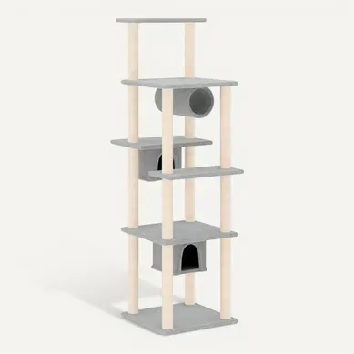 Arbre À Chat Avec Griffoirs En Sisal Gris Clair 169 Cm Arbre À Chat Avec Griffoirs En Sisal Gris Clair 169 Cm