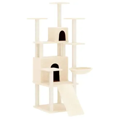 Arbre À Chat Avec Griffoirs En Sisal Crème 154 Cm Arbre À Chat Avec Griffoirs En Sisal Crème 154 Cm