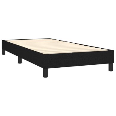 Cadre De Lit Avec Base À Lattes Pieds Solides Tissu Noir 90x200 Cm
