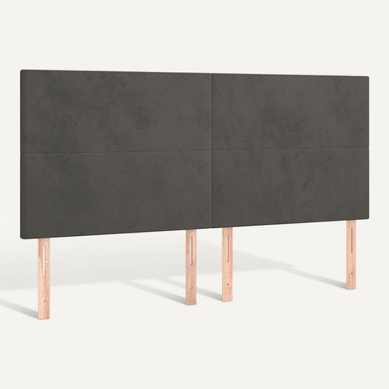 Tête De Lit Gris Foncé 160 X 5 X 118/128 Cm Velours Tête De Lit Gris Foncé 160 X 5 X 118/128 Cm Velours