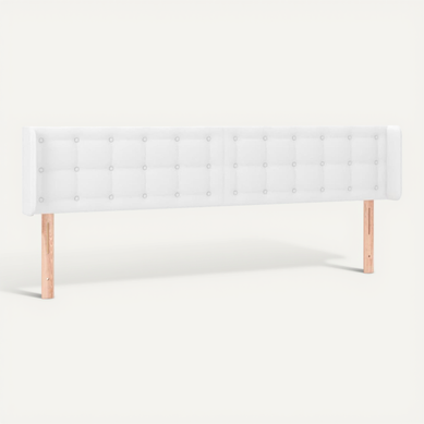 Tête De Lit Avec Oreilles En Simili Blanc, Hauteur Réglable, 183 X 16 X 78/88 Cm Tête De Lit Avec Oreilles En Simili Blanc, Hauteur Réglable, 183 X 16 X 78/88 Cm