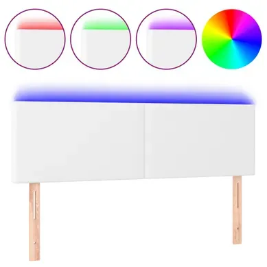 Tête De Lit à LED Blanc 144x5x78/88 Cm Simili Tête De Lit à LED Blanc 144x5x78/88 Cm Simili