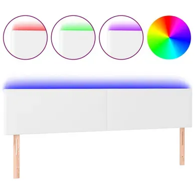Tête De Lit À LED Blanc 180x5x78/88 Cm Simili Tête De Lit À LED Blanc 180x5x78/88 Cm Simili