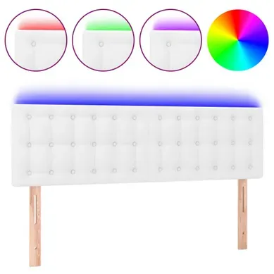 Tête De Lit À LED Blanc 144x5x78/88 Cm Simili Tête De Lit À LED Blanc 144x5x78/88 Cm Simili