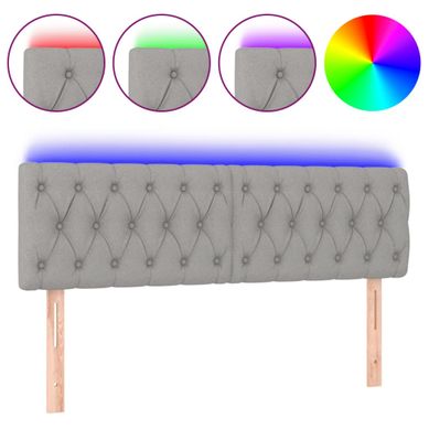Tête De Lit à LED Gris Clair 160x7x78/88 Cm Tissu Tête De Lit à LED Gris Clair 160x7x78/88 Cm Tissu