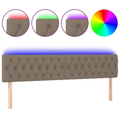 Tête De Lit LED En Tissu Taupe 180 X 7 X 78/88 Cm, Hauteur Réglable, Bande Découpable Par USB Tête De Lit LED En Tissu Taupe 180 X 7 X 78/88 Cm, Hauteur Réglable, Bande Découpable Par USB