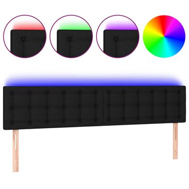 Tête De Lit à LED Noir 180x5x78/88 Cm Tissu Tête De Lit à LED Noir 180x5x78/88 Cm Tissu