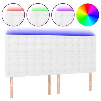 Tête De Lit LED En Simili Blanc 160x5x118/128 Cm, Bande Découpable Par USB Tête De Lit LED En Simili Blanc 160x5x118/128 Cm, Bande Découpable Par USB