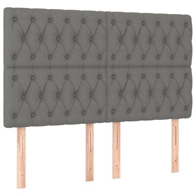 Tête De Lit à LED Gris Foncé 160x7x118/128 Cm Tissu Tête De Lit à LED Gris Foncé 160x7x118/128 Cm Tissu