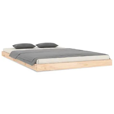 Cadre De Lit 120 X 200 Cm En Pin Massif Blanc, Lattes Robustes, Style Rustique