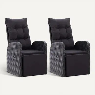 Chaises De Jardin Inclinables Coussins Lot De 2 Résine Tressée Chaises De Jardin Inclinables Coussins Lot De 2 Résine Tressée