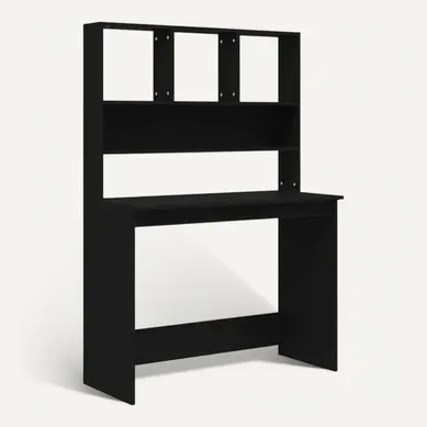 Bureau Avec étagères Noir 102x45x148 Cm Bois Contreplaqué