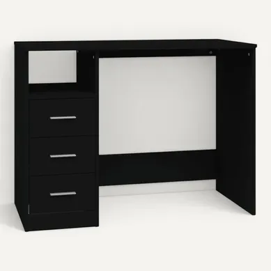 Bureau Avec Tiroirs Noir 102x50x76 Cm Bois Contreplaqué
