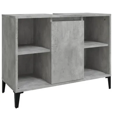 Meuble D'évier Gris Béton 80x33x60 Cm Bois Contreplaqué