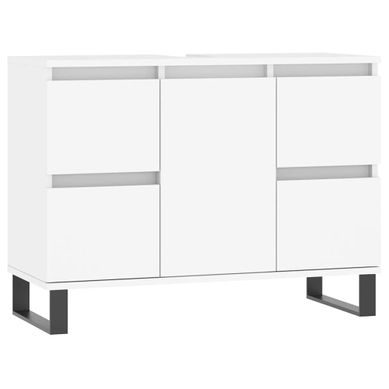 Armoire De Salle De Bain Blanc 80x33x60 Cm Bois Contreplaqué Armoire De Salle De Bain Blanc 80x33x60 Cm Bois Contreplaqué