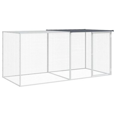 Poulailler Avec Toit Anthracite 203x98x90 Cm Acier Galvanisé Poulailler Avec Toit Anthracite 203x98x90 Cm Acier Galvanisé