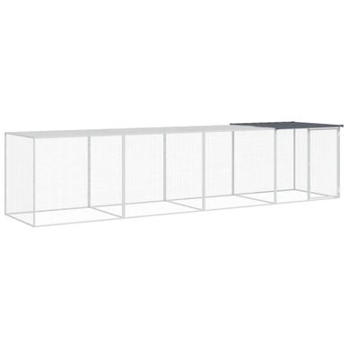 Poulailler Avec Toit Anthracite 403x98x90 Cm Acier Galvanisé Poulailler Avec Toit Anthracite 403x98x90 Cm Acier Galvanisé