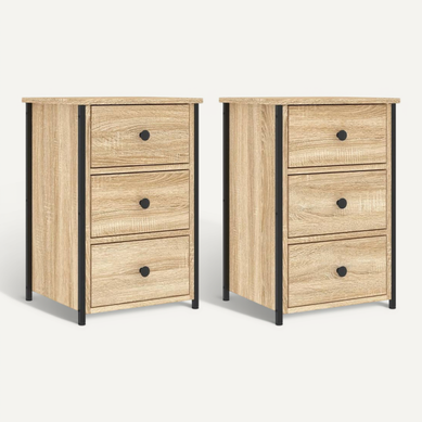 Tables De Chevet 2 Pièces Chêne Sonoma 40x36x60 Cm Bois Contreplaqué