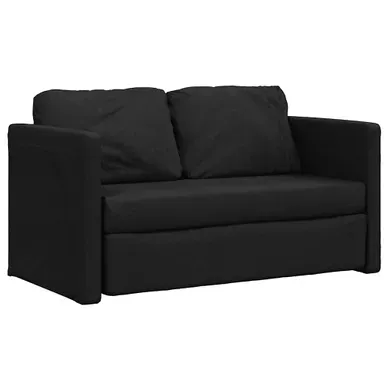 Canapé-lit 2-en-1 Tissu Noir 112x174x55 Cm Avec Coussin Canapé-lit 2-en-1 Tissu Noir 112x174x55 Cm Avec Coussin