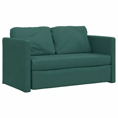 Canapé-lit 2-en-1 Tissu Vert Foncé 112x174x55 Cm Avec Coussin Canapé-lit 2-en-1 Tissu Vert Foncé 112x174x55 Cm Avec Coussin