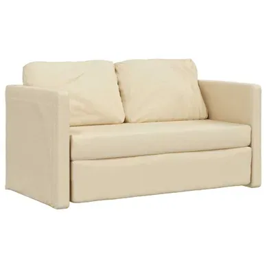 Canapé-lit 2 En 1 Crème 112x174x55 Cm Tissu Canapé-lit 2 En 1 Crème 112x174x55 Cm Tissu