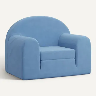 Canapé-lit Pour Enfants Bleu Peluche Douce Canapé-lit Pour Enfants Bleu Peluche Douce