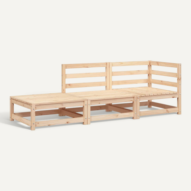 Canapé De Jardin 2 Places Pin Massif Naturel Lot 3 Pièces Canapé De Jardin 2 Places Pin Massif Naturel Lot 3 Pièces