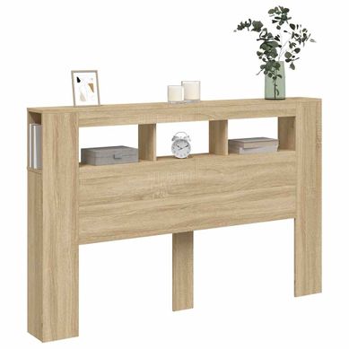 Tête De Lit LED Sonoma Chêne 160x18,5x103,5 Cm Bois Contreplaqué Tête De Lit LED Sonoma Chêne 160x18,5x103,5 Cm Bois Contreplaqué