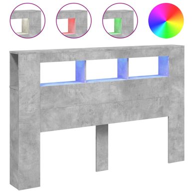 Tête De Lit LED Gris Béton 160x18,5x103,5 Cm Lumineuse Moderne éclairage Intégré Chambre Tête De Lit LED Gris Béton 160x18,5x103,5 Cm Lumineuse Moderne éclairage Intégré Chambre