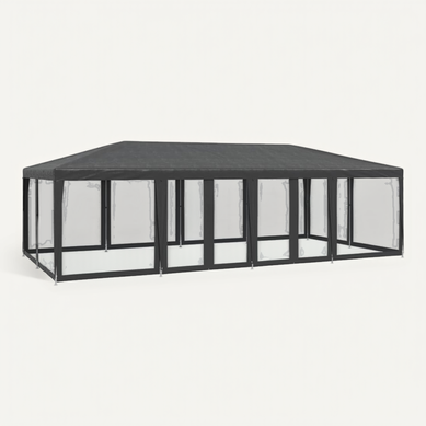 Tente De Fête Avec 12 Parois Latérales Maille Anthracite 8x4 M Tente De Fête Avec 12 Parois Latérales Maille Anthracite 8x4 M