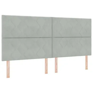 Tête De Lit LED Géométrique Gris Clair 200 Cm Velours Tête De Lit LED Géométrique Gris Clair 200 Cm Velours