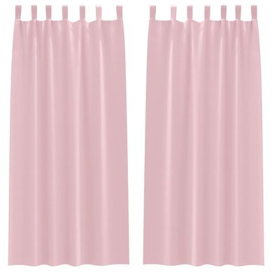 Lot de 2 Rideaux Occultants Rose Bébé Polyester 245x140 Lot de 2 Rideaux Occultants Rose Bébé Polyester 245x140