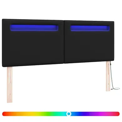 Tête De Lit Avec Des Lumières À LED Noir 160 Cm Pvc Tête De Lit Avec Des Lumières À LED Noir 160 Cm Pvc