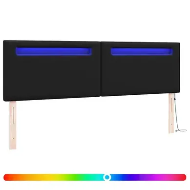 Tête De Lit Avec Des Lumières À LED Noir 180 Cm Pvc Tête De Lit Avec Des Lumières À LED Noir 180 Cm Pvc