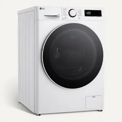 Lave-linge hublot LG F34R50WHS 13 kg Blanc vue 3/4