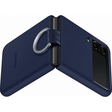 Coque En Silicone Pour Samsung Galaxy Z Flip 3 Avec Anneau Bleu Coque En Silicone Pour Samsung Galaxy Z Flip 3 Avec Anneau Bleu