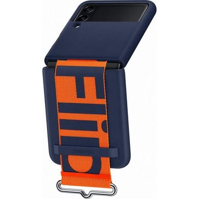 Coque Silicone Avec Laniere Z Flip3 - Bleu Navy Coque Silicone Avec Laniere Z Flip3 - Bleu Navy