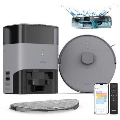 L50+ Aspirateur Robot Laveur Avec Station Auto-vidange Brosse Caoutchouc Anti-nœuds