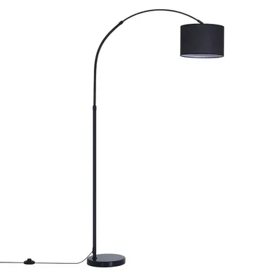 Lampadaire Arc Noir Mat E27 Tissu Orientable Hauteur Réglable Salon Lecture Lampadaire Arc Noir Mat E27 Tissu Orientable Hauteur Réglable Salon Lecture