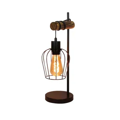 Lampe De Table Rétro 1xe27 : Chevet Vintage, Métal Et Bois, Noir, Avec Interrupteur. Lampe De Table Rétro 1xe27 : Chevet Vintage, Métal Et Bois, Noir, Avec Interrupteur.