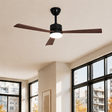 Ventilateur De Plafond LED 3 Pales Bois Dimmable Télécommande Chambre Salon Ventilateur De Plafond LED 3 Pales Bois Dimmable Télécommande Chambre Salon