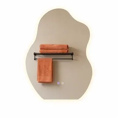 Miroir De Salle De Bain LED Asymétrique 60x80cm,tactile,antibuée,dimmable 3000-6500k,ip44,lumineux. Miroir De Salle De Bain LED Asymétrique 60x80cm,tactile,antibuée,dimmable 3000-6500k,ip44,lumineux.