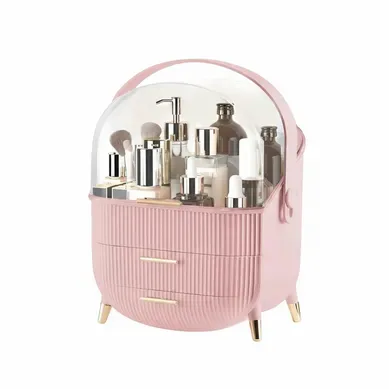 Organisateur Cosmétique Luxe Avec Tiroirs – Boîte Rangement étanche Antipoussière Portable, Rose Organisateur Cosmétique Luxe Avec Tiroirs – Boîte Rangement étanche Antipoussière Portable, Rose