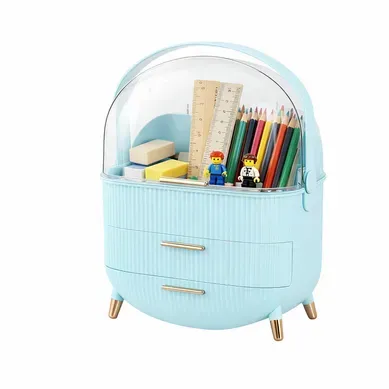 Organisateur Cosmétique Luxe Avec Tiroirs Boîte Rangement étanche Antipoussière Portable, Bleu Clair Organisateur Cosmétique Luxe Avec Tiroirs Boîte Rangement étanche Antipoussière Portable, Bleu Clair