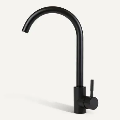 Robinet De Lavabo En Acier Inoxydable Noir - Mitigeur Pivotant À 360° Pour Cuisine