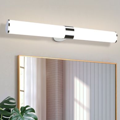 Lampe De Miroir De Salle De Bain Moderne 60cm En Chrome Avec Protection Ip44