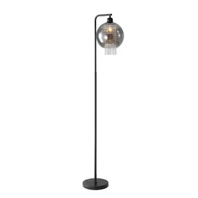 Lampadaire Contemporain E27 Gris Fumé En Cristal Pour Bureau Et Canapé Lampadaire Contemporain E27 Gris Fumé En Cristal Pour Bureau Et Canapé